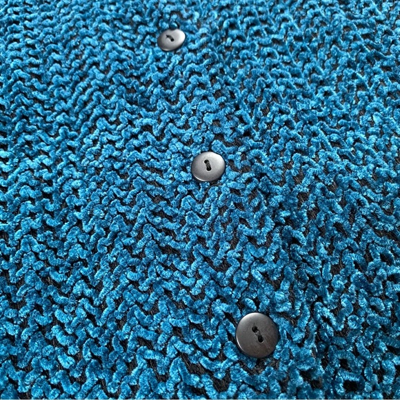 Vintage 80s You Babes Textured Prussian Blue Vest - Picture 7 of 9